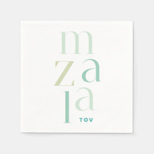 Mazal Tov Green Hebrew Glückwunsch Serviette