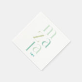 Mazal Tov Green Hebrew Glückwunsch Serviette (Ecke)