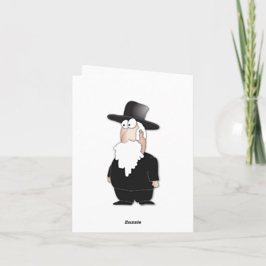 Mazal Tov Greeting Card - Jewish Rabbi cartoon Karte (Rückseite)