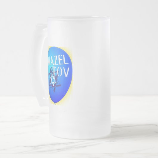 Mazal Tov Mattglas Bierglas (Vorderseite Links)