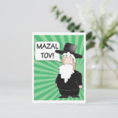 Mazal Tov Postkarte - jüdischer Rabbiner (Stehend Vorderseite)