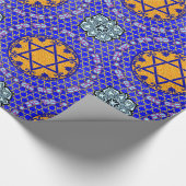 Mazal Tov und Siman Tov mit Blumenstern Geschenkpapier (Ecke)