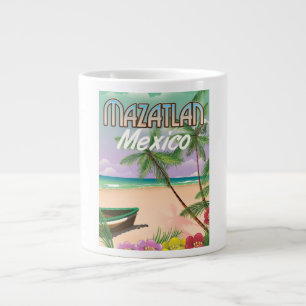 Mazatlan Beach Mexico Beach Reiseplakat Jumbo-Tasse