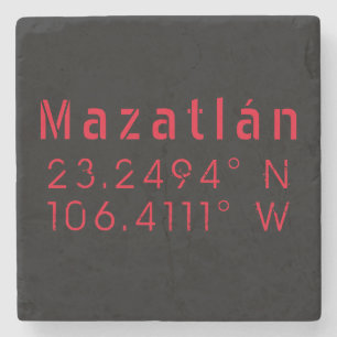 Mazatlán Latitude und Längengrad Steinuntersetzer