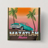 Mazatlán Mexiko Reiseplakat Button (Vorderseite)