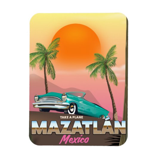 Mazatlán Mexiko Reiseplakat Magnet (Vertikal)