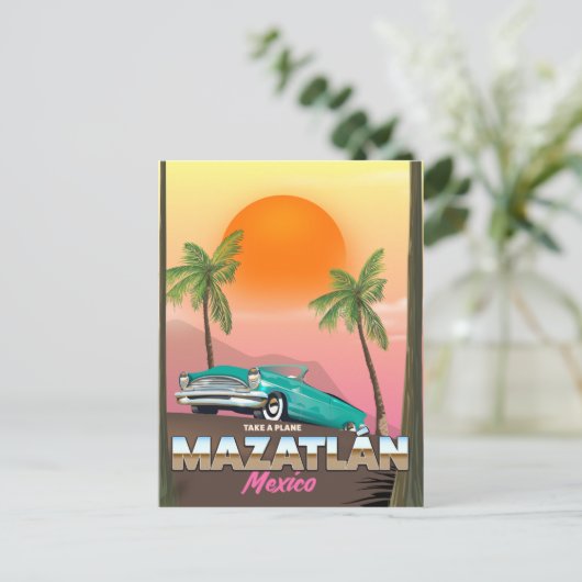 Mazatlán Mexiko Reiseplakat Postkarte (Stehend Vorderseite)