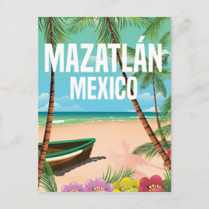 Mazatlán Mexiko Vintage-Strandreiseplakat Postkarte
