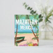 Mazatlán Mexiko Vintages Strandprospekt Postkarte (Stehend Vorderseite)
