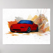 Mazda Miata Drift Painting Poster (Vorne)