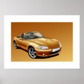 Mazda MX5 mk2 Poster Illustration (Vorne)