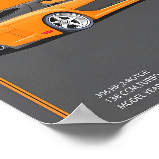 Mazda RX-7 FD3S 2-Rotor Specs Poster (Ecke)