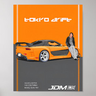 Mazda RX-7 FD3S 2-Rotor Spezifikationen Poster