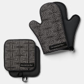 Maze African Pattern | Stamm Ofenhandschuh & Topflappen-Set (Vorderseite/Rückseite)