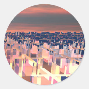 Maze der Addition Runder Aufkleber