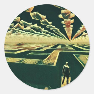 Maze-Eingang Runder Aufkleber