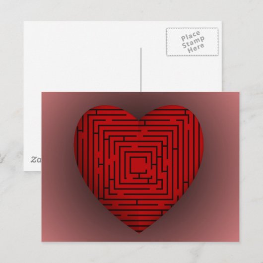 Maze Heart Postkarte (Vorne/Hinten)
