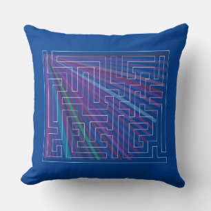 Maze mit farbigem Hintergrund Kissen