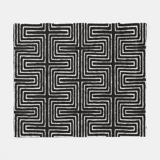 Maze Mudcloth Fleece Blanket (Vorderseite (Horizontal))