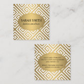 Maze Pattern / Golden Luxe Quadratische Visitenkarte (Vorne/Hinten)