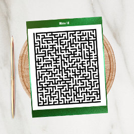 Maze Puzzle 10 Green | Aktivitätskarten Postkarte
