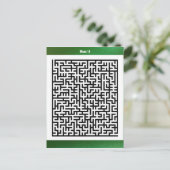 Maze Puzzle 10 Green | Aktivitätskarten Postkarte (Stehend Vorderseite)