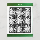 Maze Puzzle 10 Green | Aktivitätskarten Postkarte (Vorderseite)