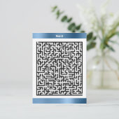 Maze Puzzle 20 Blue | Aktivitätskarten Postkarte (Stehend Vorderseite)