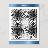Maze Puzzle 20 Blue | Aktivitätskarten Postkarte (Vorderseite)
