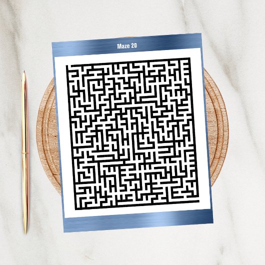 Maze Puzzle 20 Blue | Aktivitätskarten Postkarte