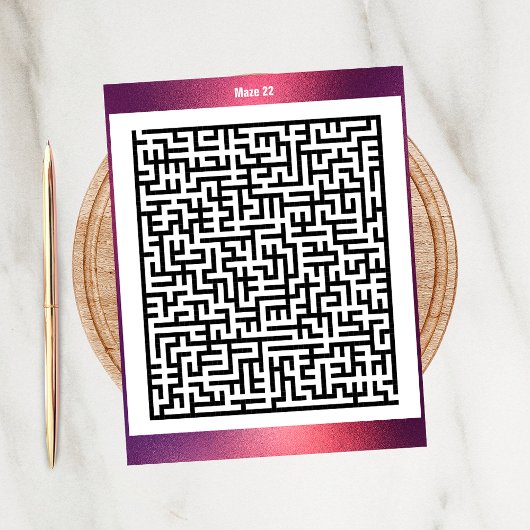 Maze Puzzle 22 Red | Aktivitätskarten Postkarte