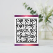 Maze Puzzle 22 Red | Aktivitätskarten Postkarte (Stehend Vorderseite)