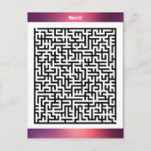Maze Puzzle 22 Red | Aktivitätskarten Postkarte (Vorderseite)