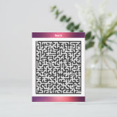 Maze Puzzle 25 Red | Aktivitätskarten Postkarte (Stehend Vorderseite)