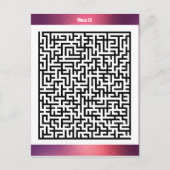 Maze Puzzle 25 Red | Aktivitätskarten Postkarte (Vorderseite)