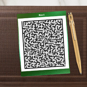 Maze Puzzle Aight Green   Aktivitätskarten Postkarte