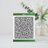 Maze Puzzle Aight Green | Aktivitätskarten Postkarte (Stehend Vorderseite)