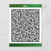 Maze Puzzle Aight Green | Aktivitätskarten Postkarte (Vorderseite)