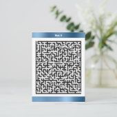 Maze Puzzle Aighteen Blue | Aktivitätskarten Postkarte (Stehend Vorderseite)