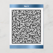 Maze Puzzle Aighteen Blue | Aktivitätskarten Postkarte (Vorderseite)