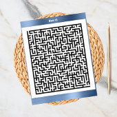 Maze Puzzle Aighteen Blue | Aktivitätskarten Postkarte