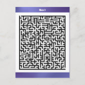 Maze Puzzle Drei Lila | Aktionskarten Postkarte (Vorderseite)