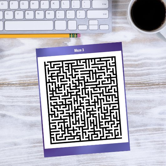 Maze Puzzle Drei Lila | Aktionskarten Postkarte
