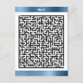 Maze Puzzle Nineteen Blue | Aktivitätskarten Postkarte (Vorderseite)