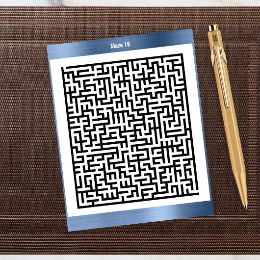 Maze Puzzle Nineteen Blue | Aktivitätskarten Postkarte