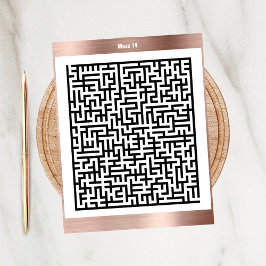 Maze Puzzle Vierzehn Kupfer | Aktivitätskarten Postkarte