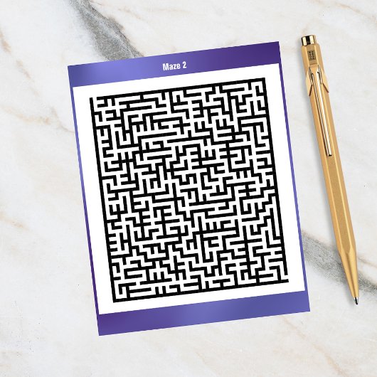 Maze Puzzle Zwei Lila | Aktivitätskarten Postkarte