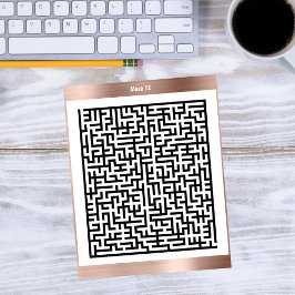 Maze Puzzle Zwölf Kupfer | Aktionskarten Postkarte