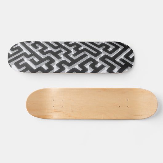 Maze Silver Black Skateboard (Horizontal)
