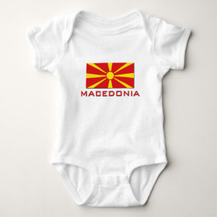 Mazedonien-Flagge 1 Baby Strampler